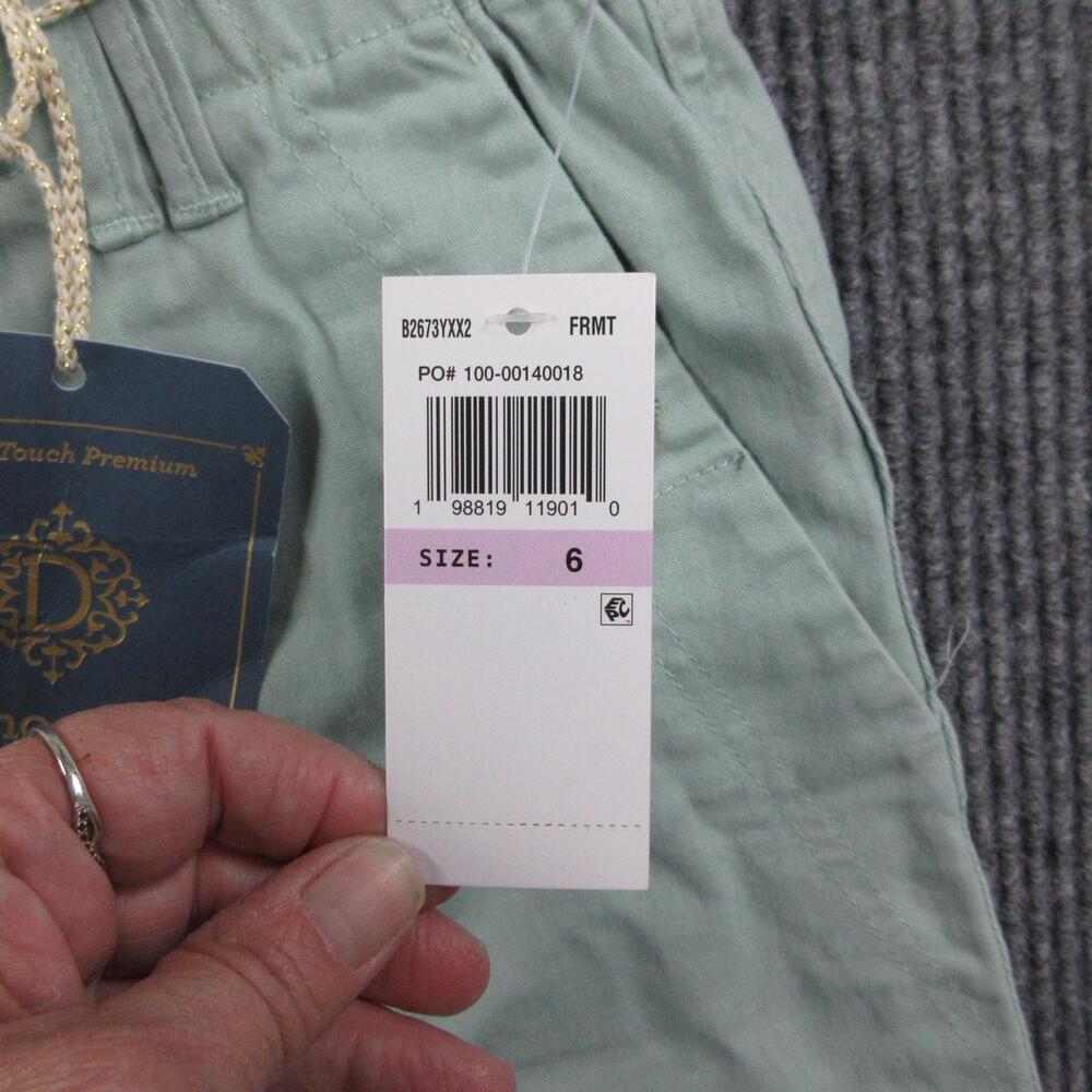 Democracy Pants Womens 6 Green Chino Relaxed Pull On Elastic Pockets 28x29.5 NWT - Picture 13 of 16
